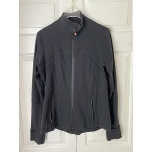 Lululemon Define Jacket Women 10 Black Full Zip Activewear Thumbholes Sporty